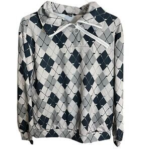 Cegolfs women's L side 1/4 zip argyle golf club all over print jacket
